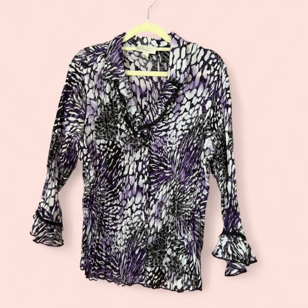 Y2K Purple Patterned Women's Top